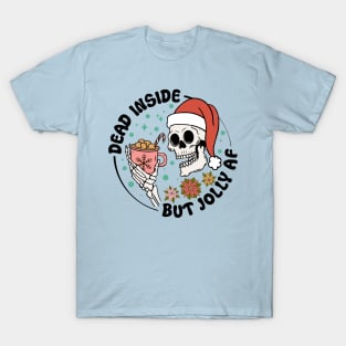 Spooky Christmas, Jingle Bell Rockin' Dead Inside Christmas Skeleton Dark Humor T-Shirt